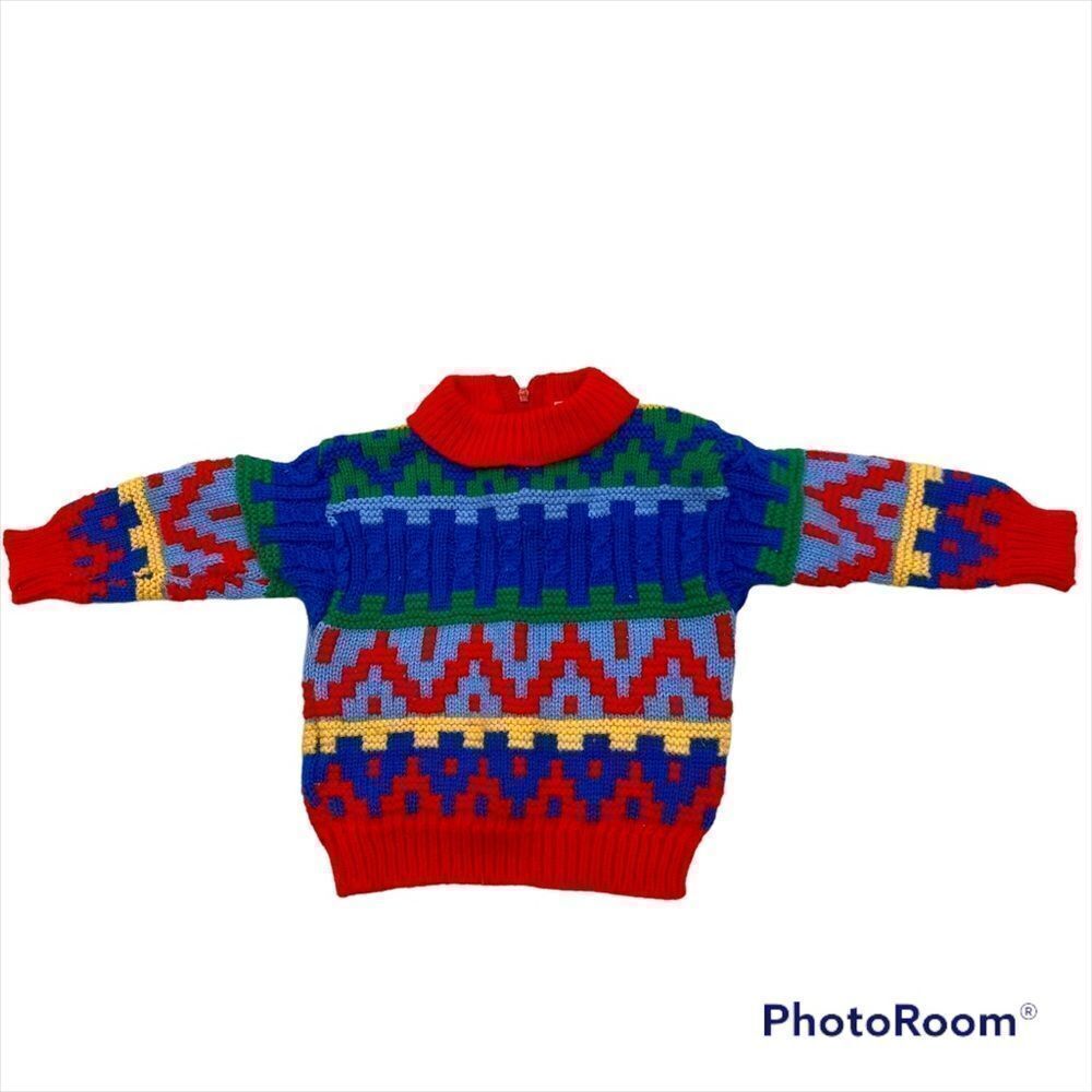 Kids Vintage Multicolored Knit Sweater Size 6-9 months